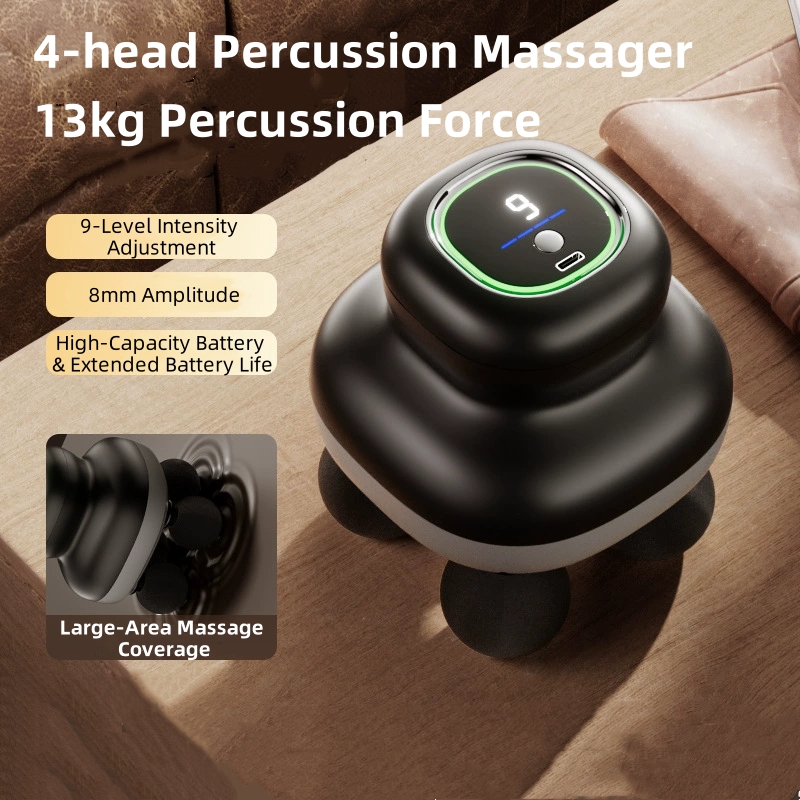 Electric Massage Gun Deep Tissue - 4-Heads Handheld Fascia Gun Professional Muscle