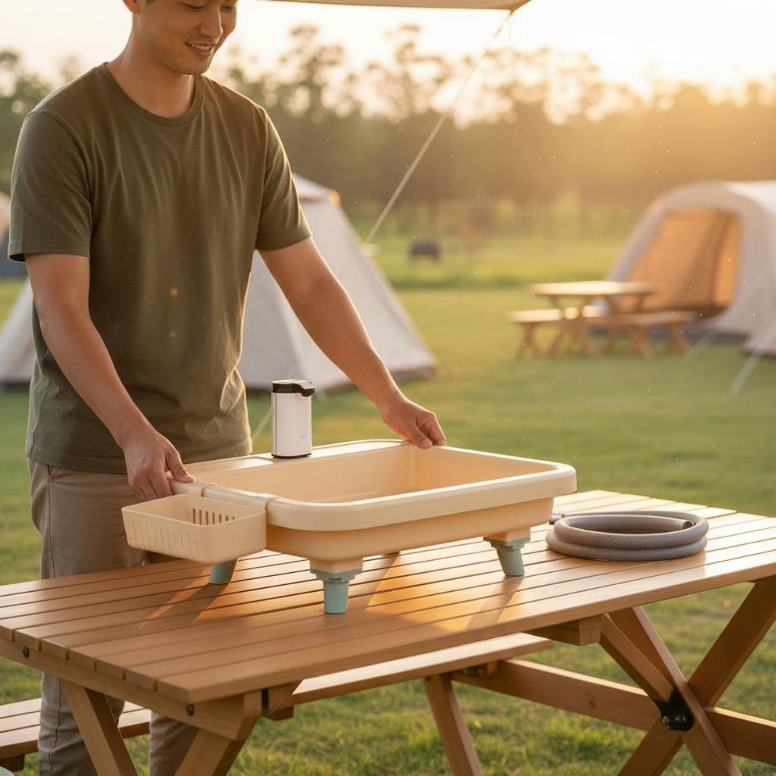 Portable Camping Sink with Bui - Camping 评论和价格