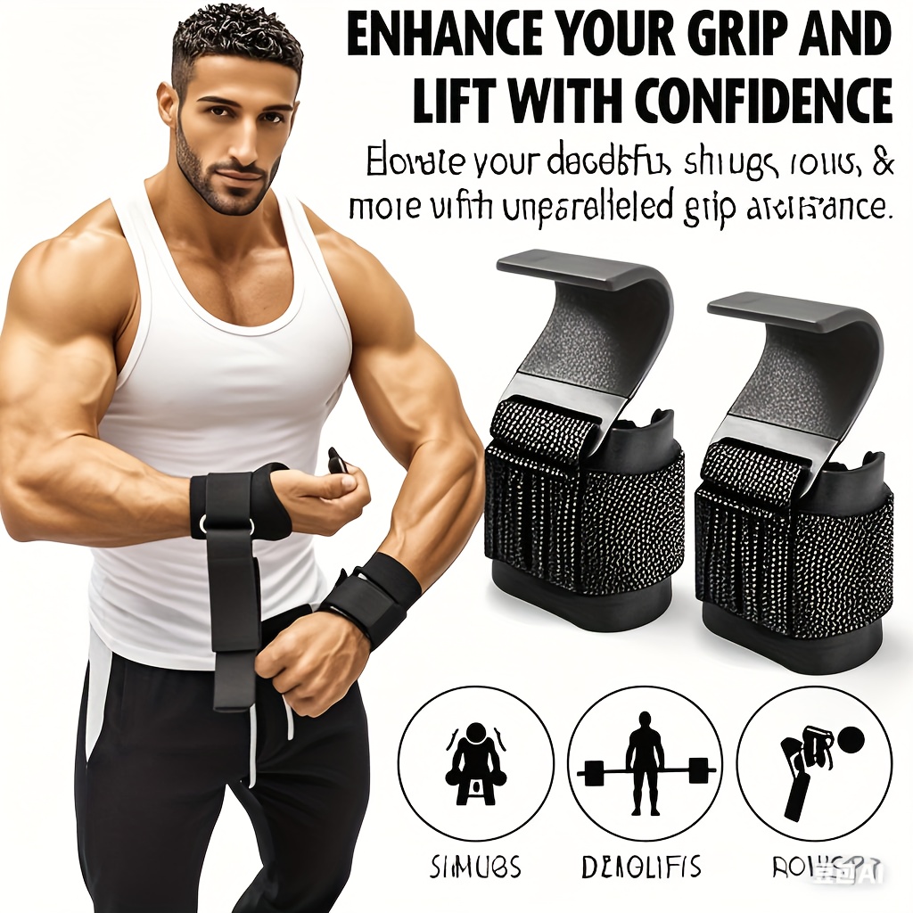 Weight Lifting Hook Grips With - Wrist Wraps Weightlifting Support 评论和价格