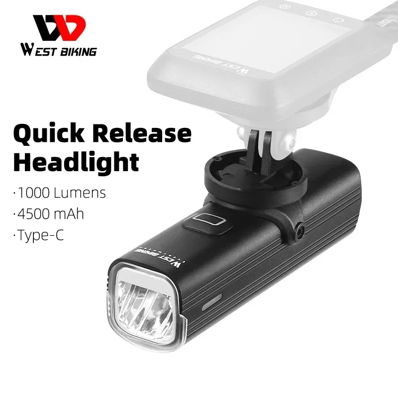 WEST BIKING Bicycle Quick Rele - Rechargeable Bicycle Headlight 1000 Lumen 评论和价格