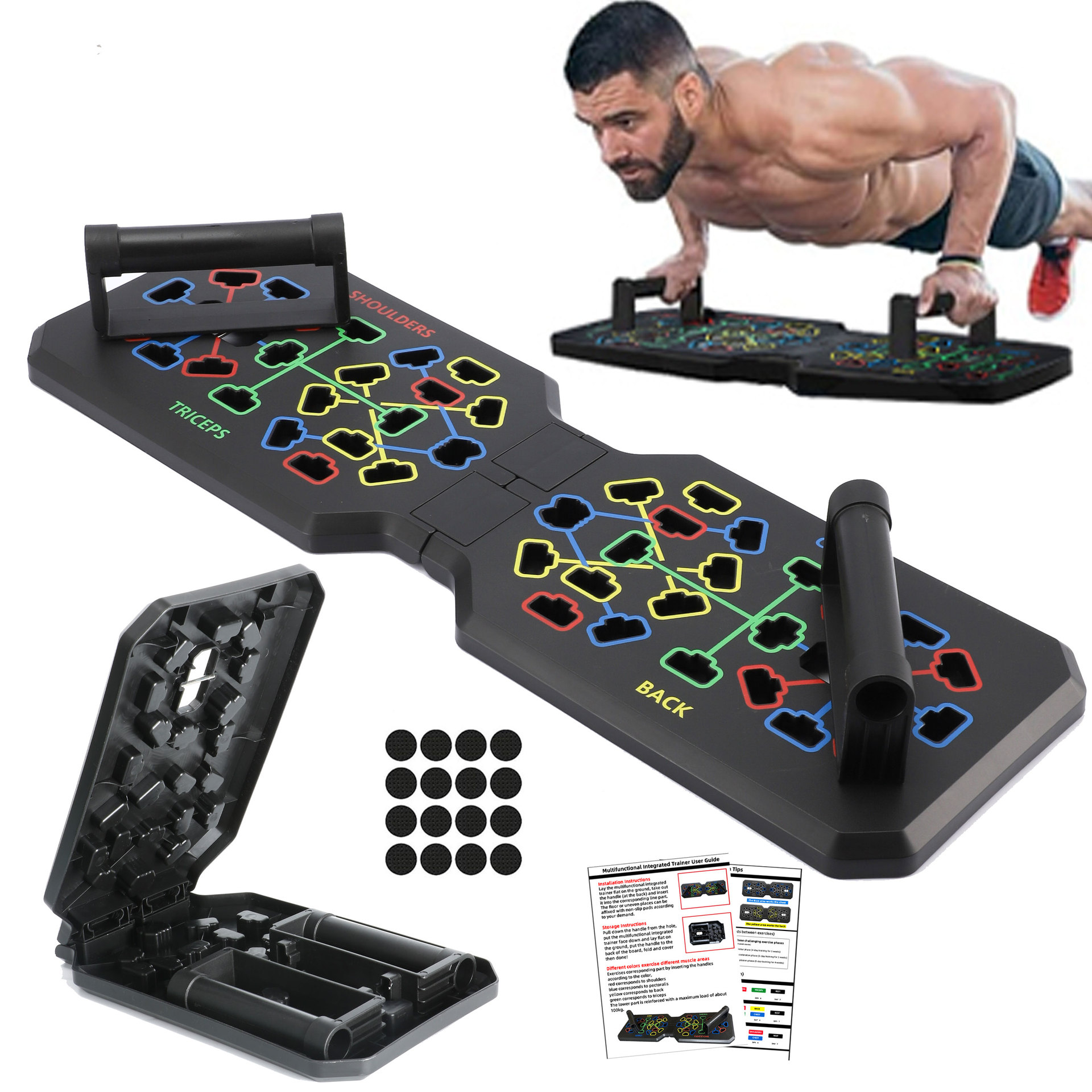 Foldable Push‑Up Board System, - Push Up Board Foldable Multi Function 评论和价格