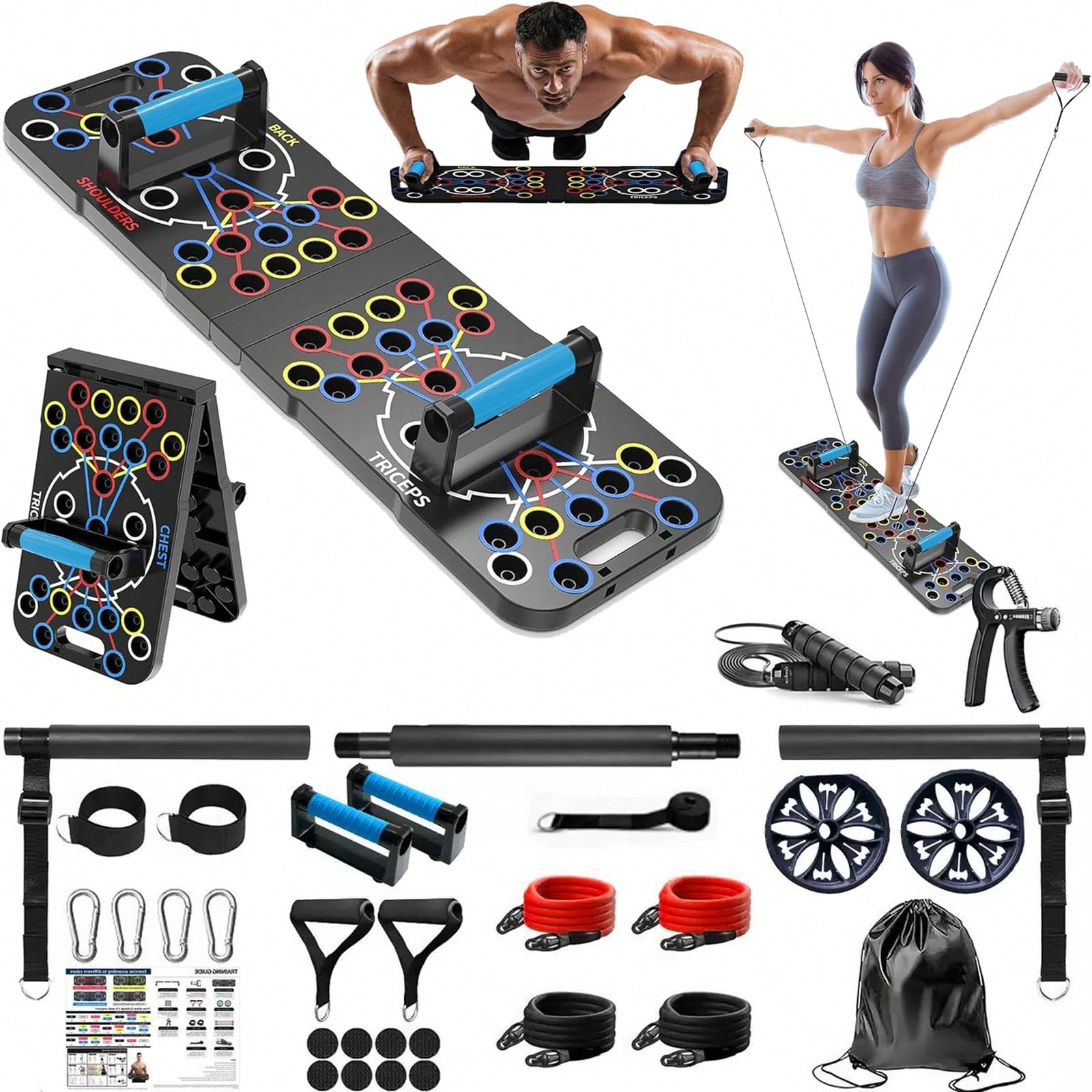 Foldable Push‑Up Board System, - Push Up Board Foldable Multi Function 评论和价格