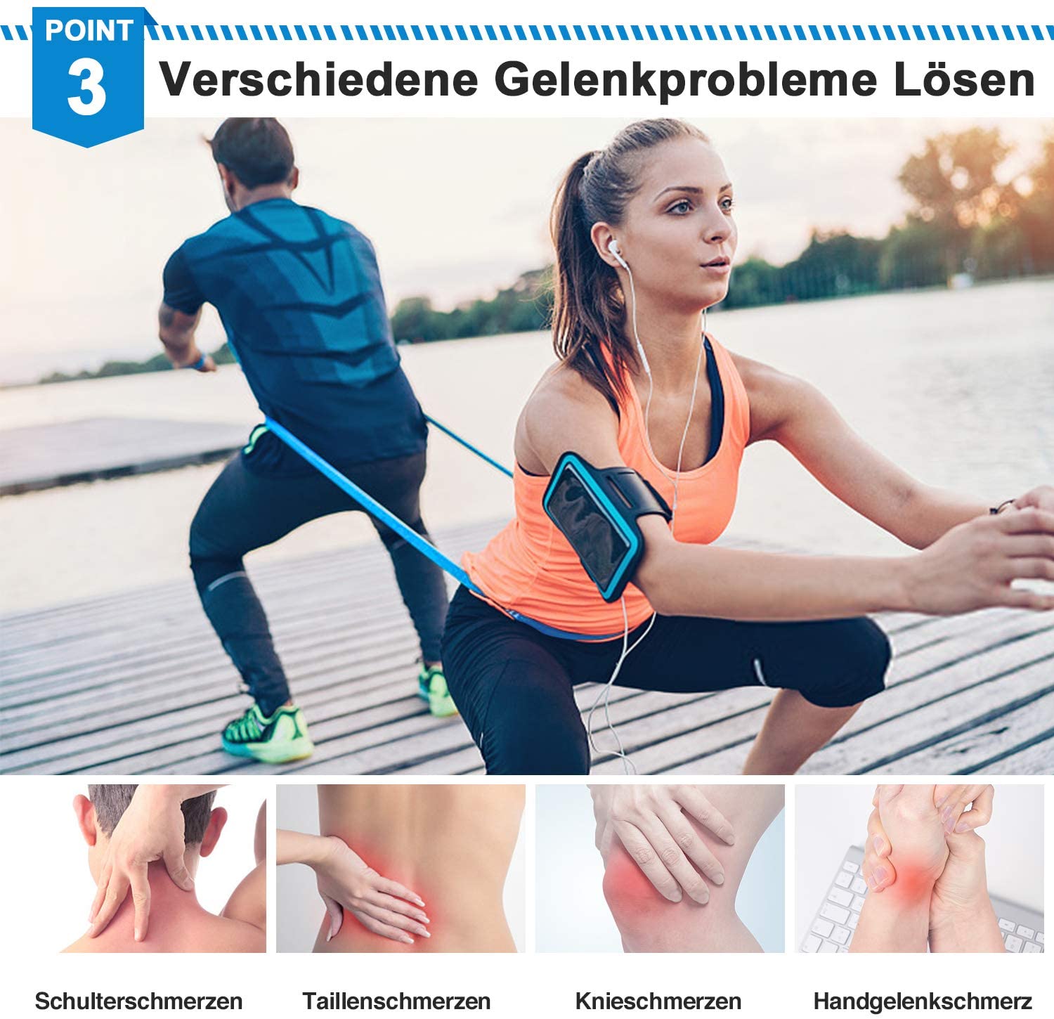 Elastic Fitness Bands 3Pcs Res - Pilates Bar Kit With Resistance Bands 评论和价格