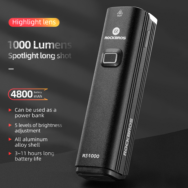 ROCKBROS Bike Light Front Cycl - Rechargeable Bicycle Headlight 1000 Lumen 评论和价格