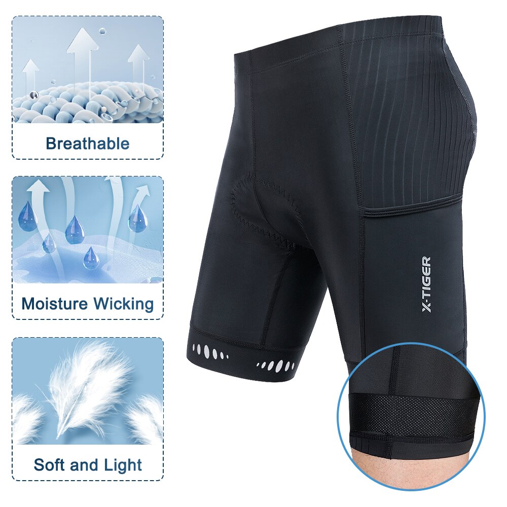 X-TIGER Men Cycling Shorts wit - Padded Cycling Shorts 5D Gel 评论和价格