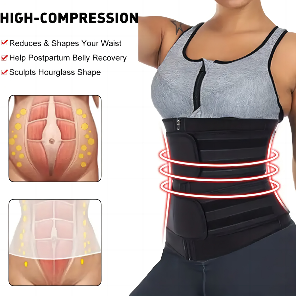 Women Waist Trainer Belt Doubl - Sweat Waist Trainer Belt Neoprene 评论和价格