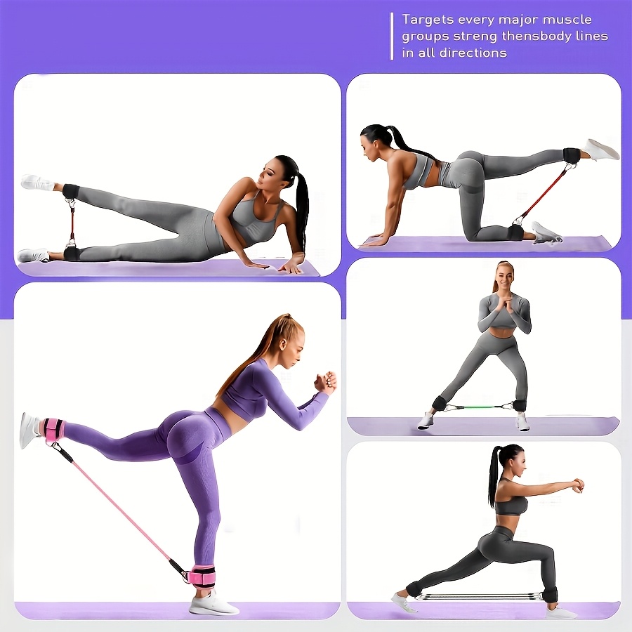 5Pcs Ankle Resistance Bands,An - Pilates Bar Kit With Resistance Bands 评论和价格