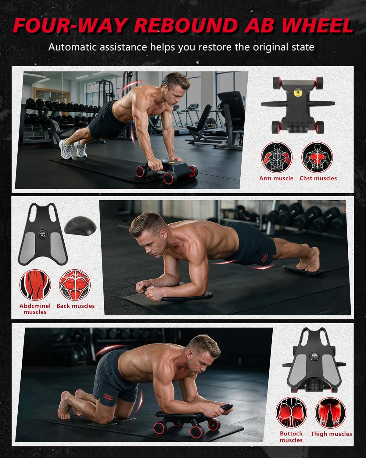 Ab Roller Wheel, Ab Roller, Up - Ab Roller Wheel With Elbow Support 评论和价格