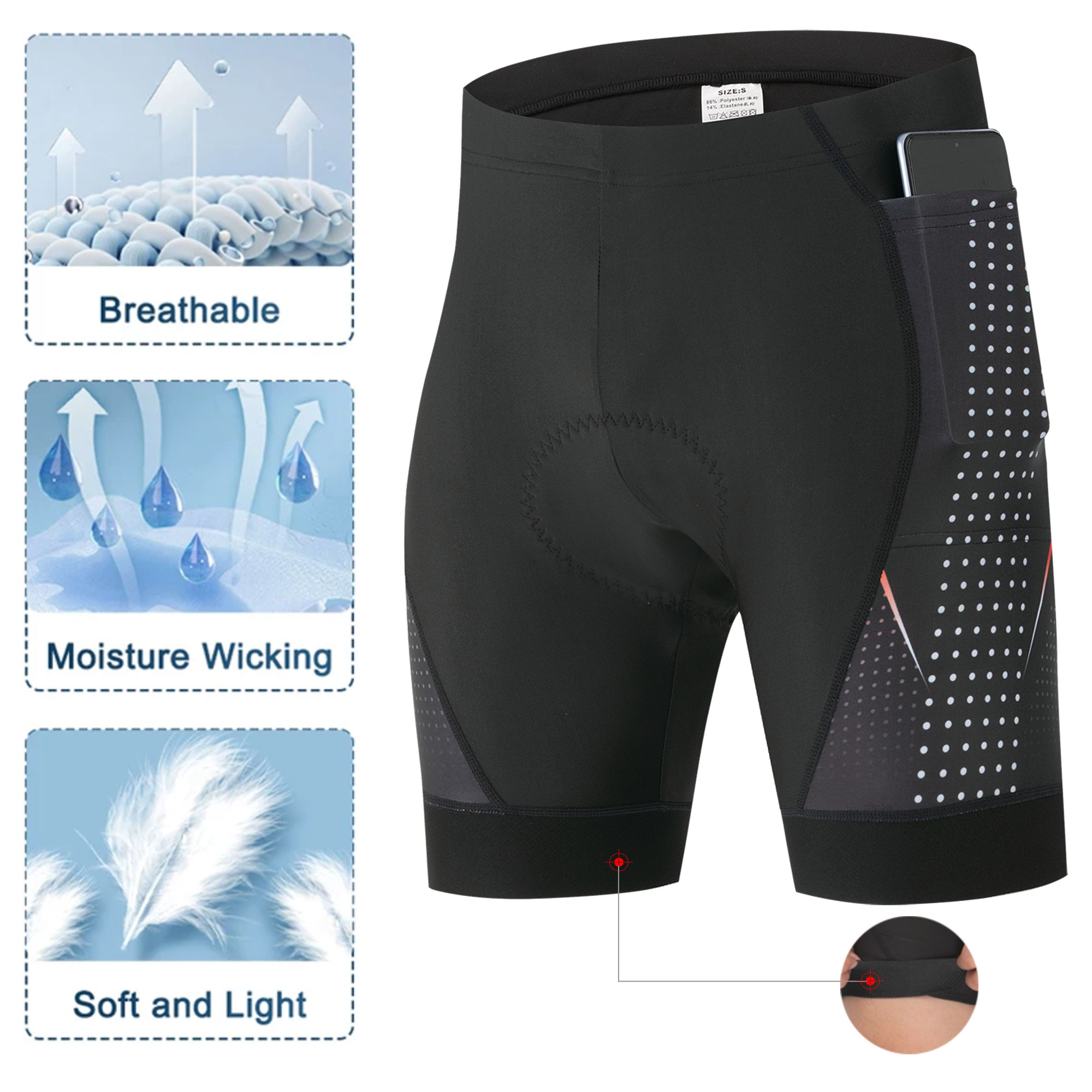 Premium Road Bike Shorts With  - Padded Cycling Shorts 5D Gel 评论和价格