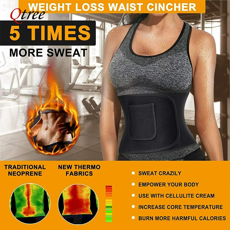 Qtree Waist Cincher Body Shape - Sweat Waist Trainer Belt Neoprene 评论和价格