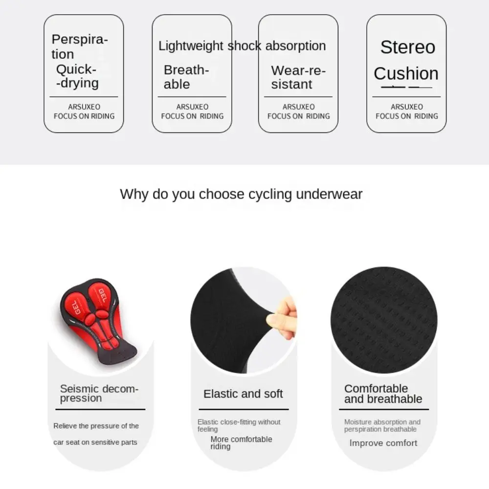 5D Gel Pad Shockproof Breathab - Padded Cycling Shorts 5D Gel 评论和价格