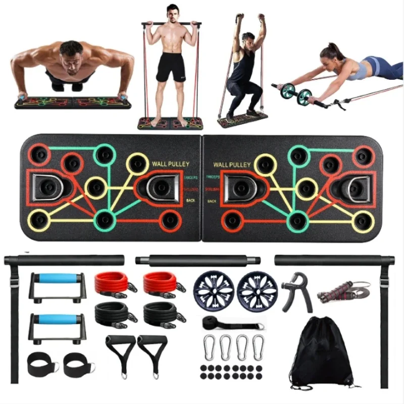 Multifunctional Push Up Board  - Pilates Bar Kit With Resistance Bands 评论和价格