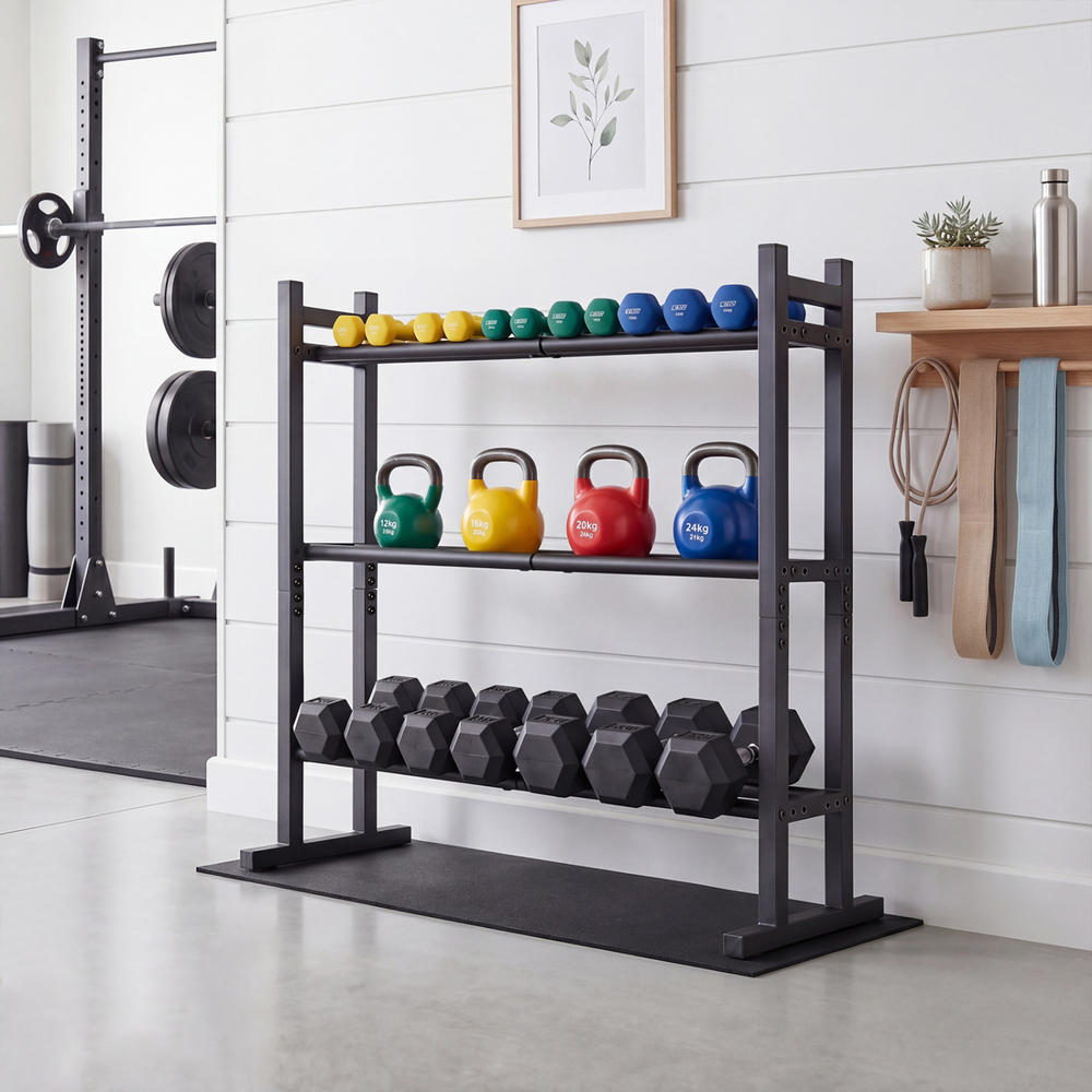 Heavy Duty 3-Tier Dumbbell Rac - Fitness Equipment 评论和价格