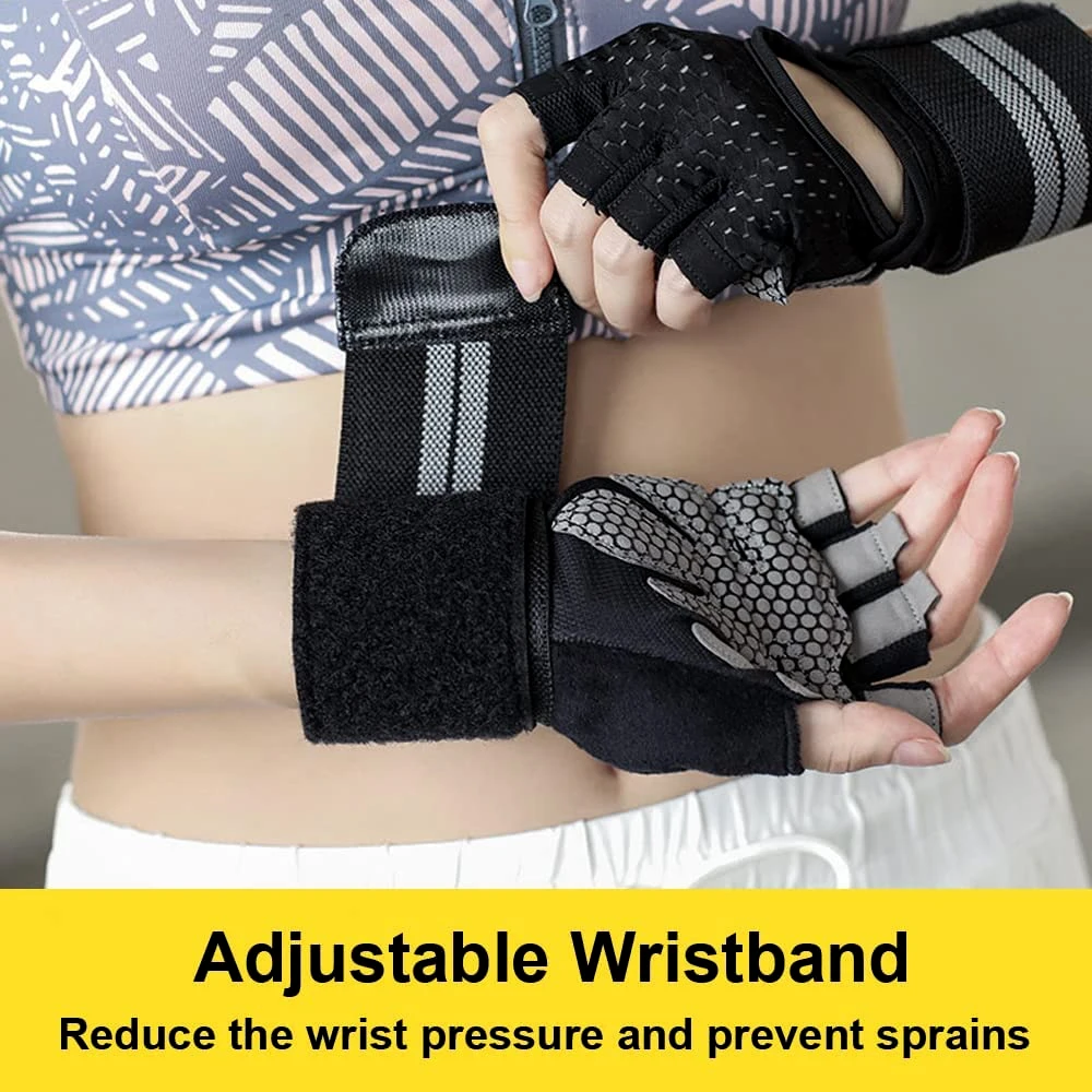 1Pair Half Finger Gym Fitness  - Wrist Wraps Weightlifting Support 评论和价格