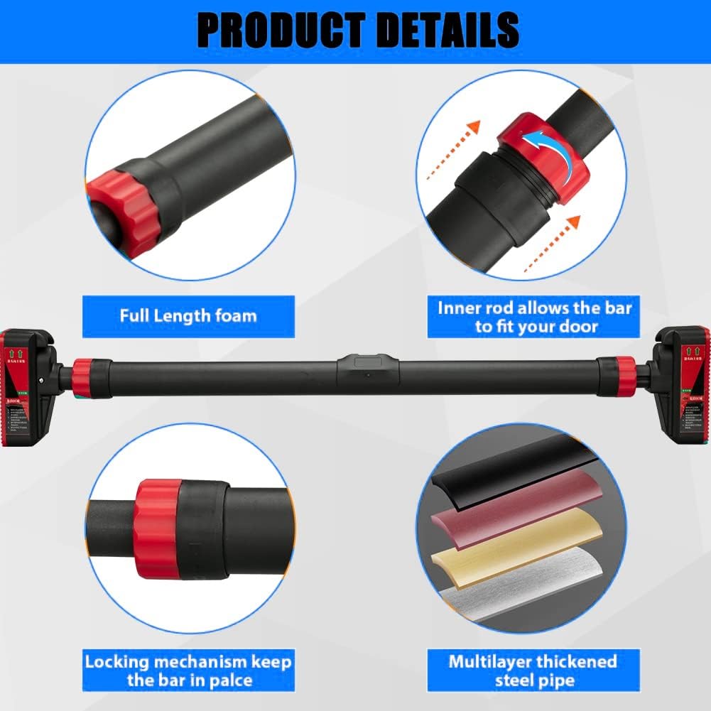 Adjustable Pull Up Bar for Doo - Door Pull Up Bar No Screw 评论和价格