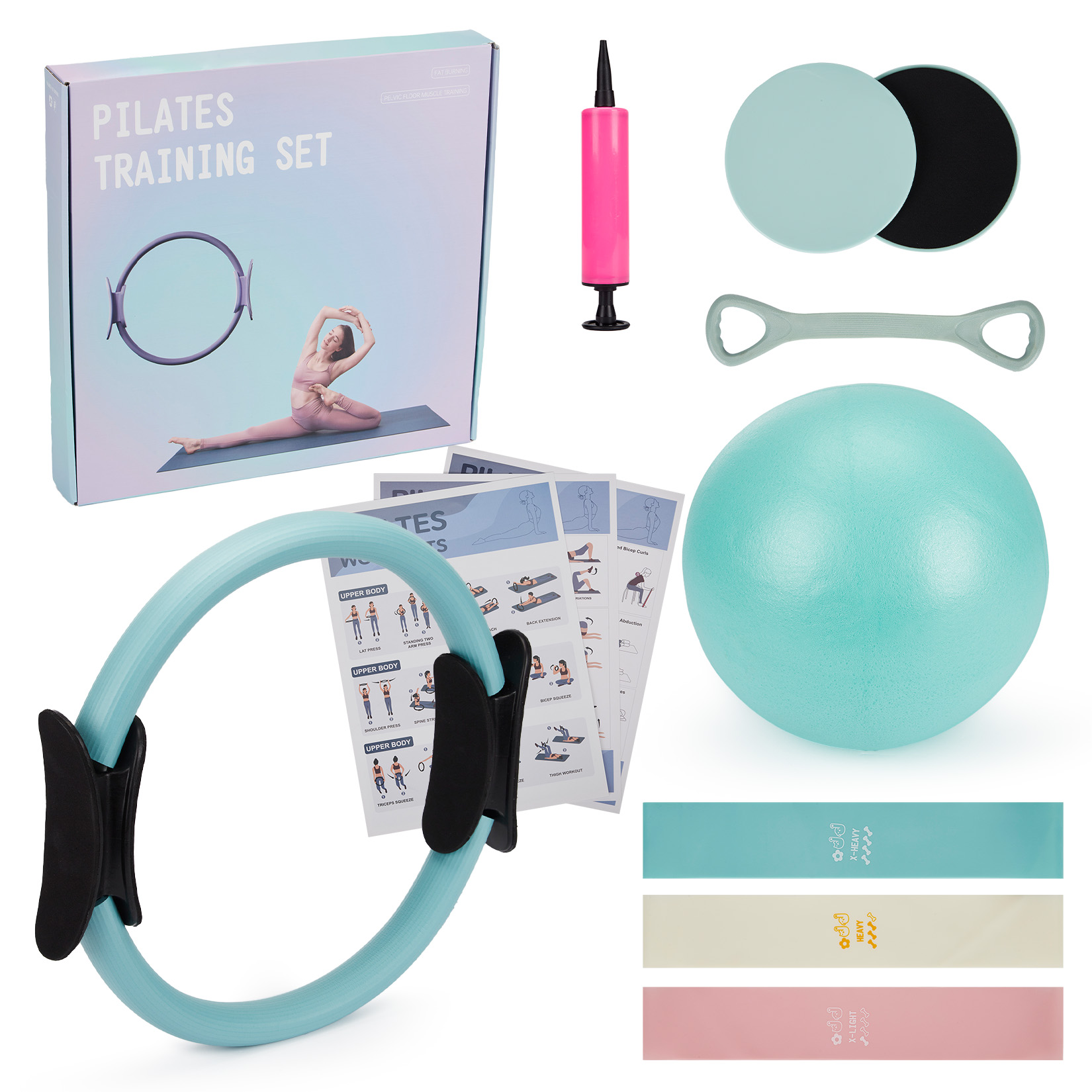 Pilates Training Set, 6-in-1 P - Pilates Bar Kit With Resistance Bands 评论和价格