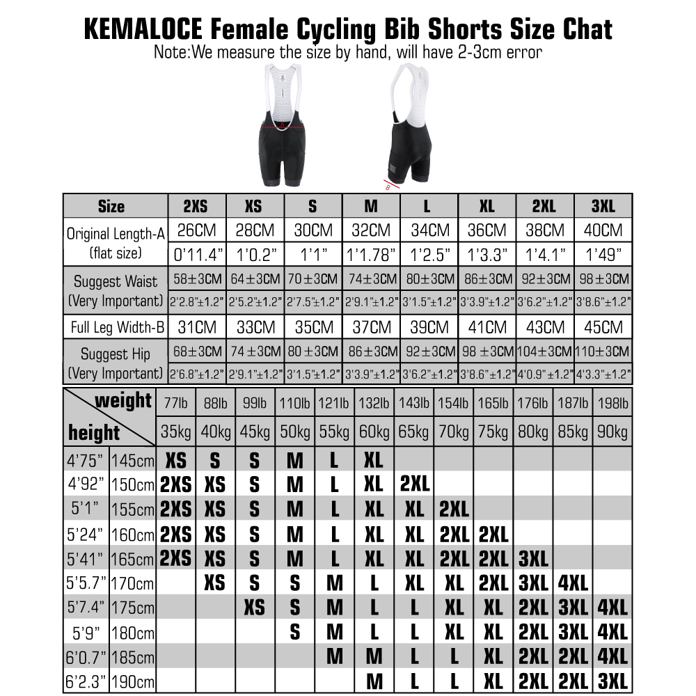 KEMALOCE Women's Cycling Bib S - Padded Cycling Shorts 5D Gel 评论和价格