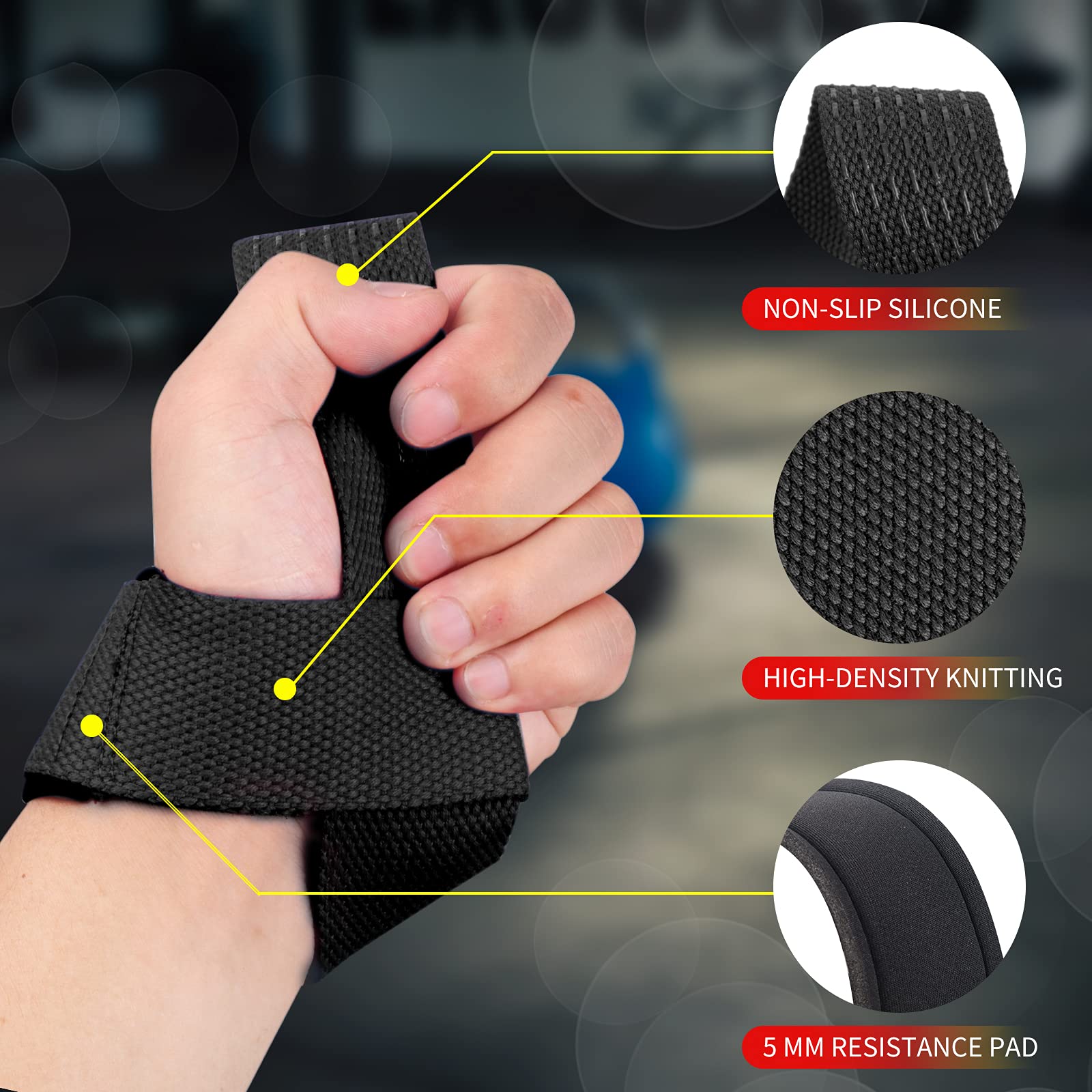 2Pcs Gym Lifting Straps Fitnes - Wrist Wraps Weightlifting Support 评论和价格